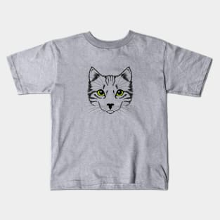Green Eyed Cute Kitty Kids T-Shirt